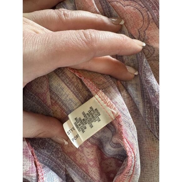 SELF ESTEEM Women's 1X Boho Lace Multicolored Open Flowy Sleeveless Vest‎ - Picture 6 of 7